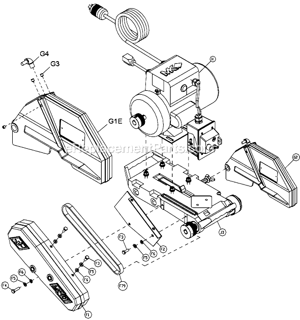 Page B Diagram and Parts List for MK-101JCS  MK Diamond Tile Saw